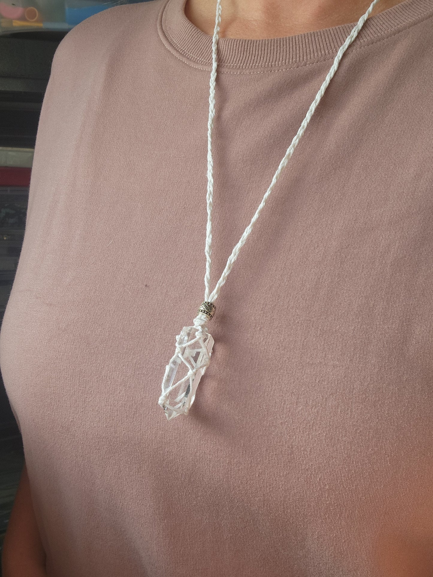 Clear Quartz Hemp Necklace