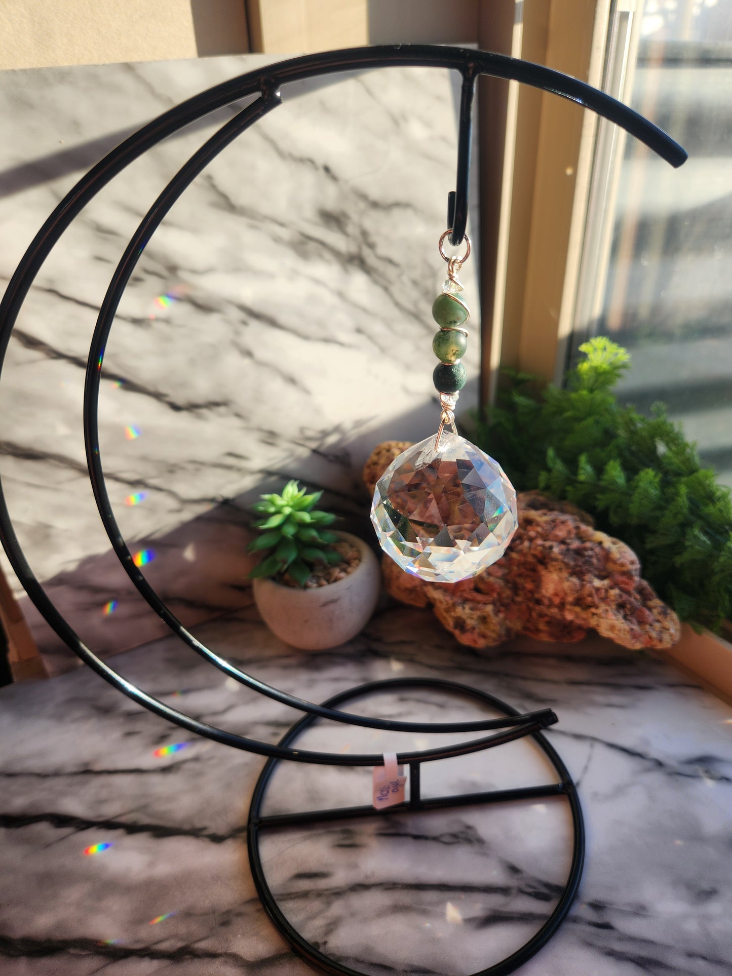 Moss Agate Suncatcher
