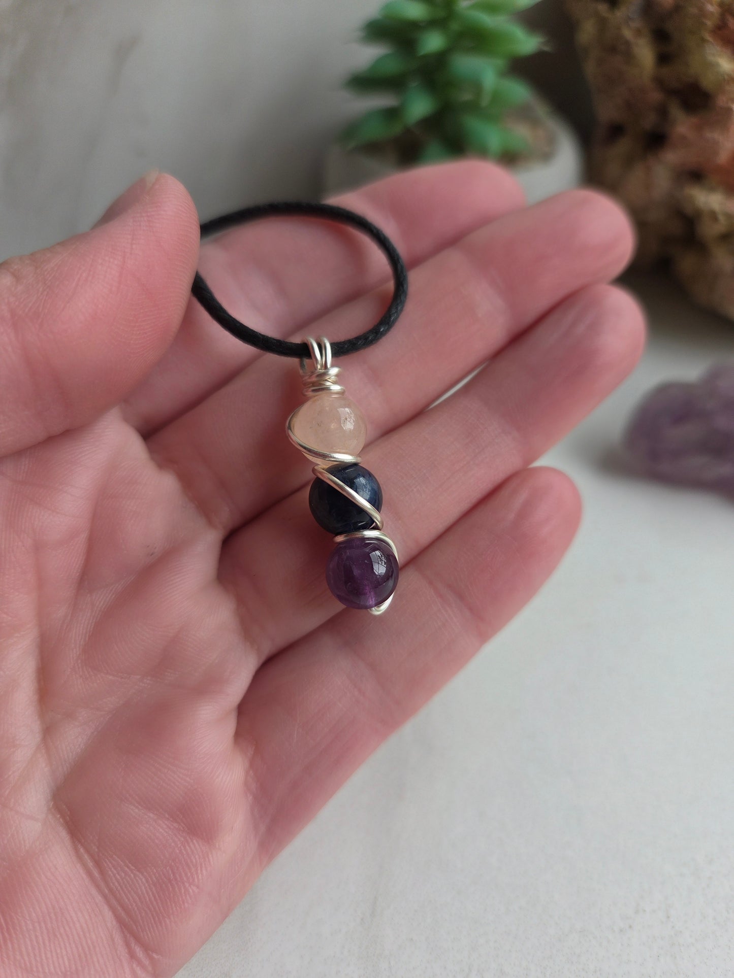 Anxiety Support 3 Beaded Necklace 💜