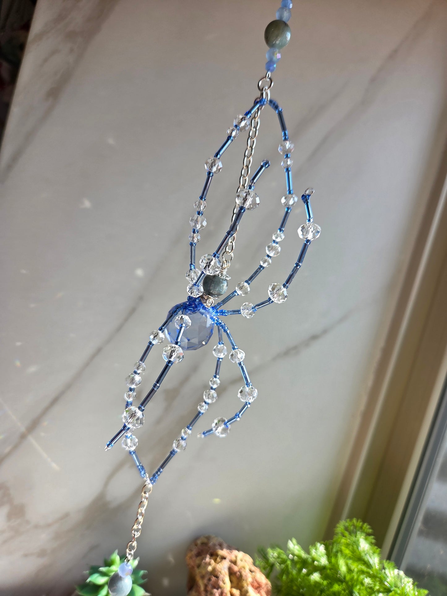 Morganite Spider Suncatcher 💙🕷