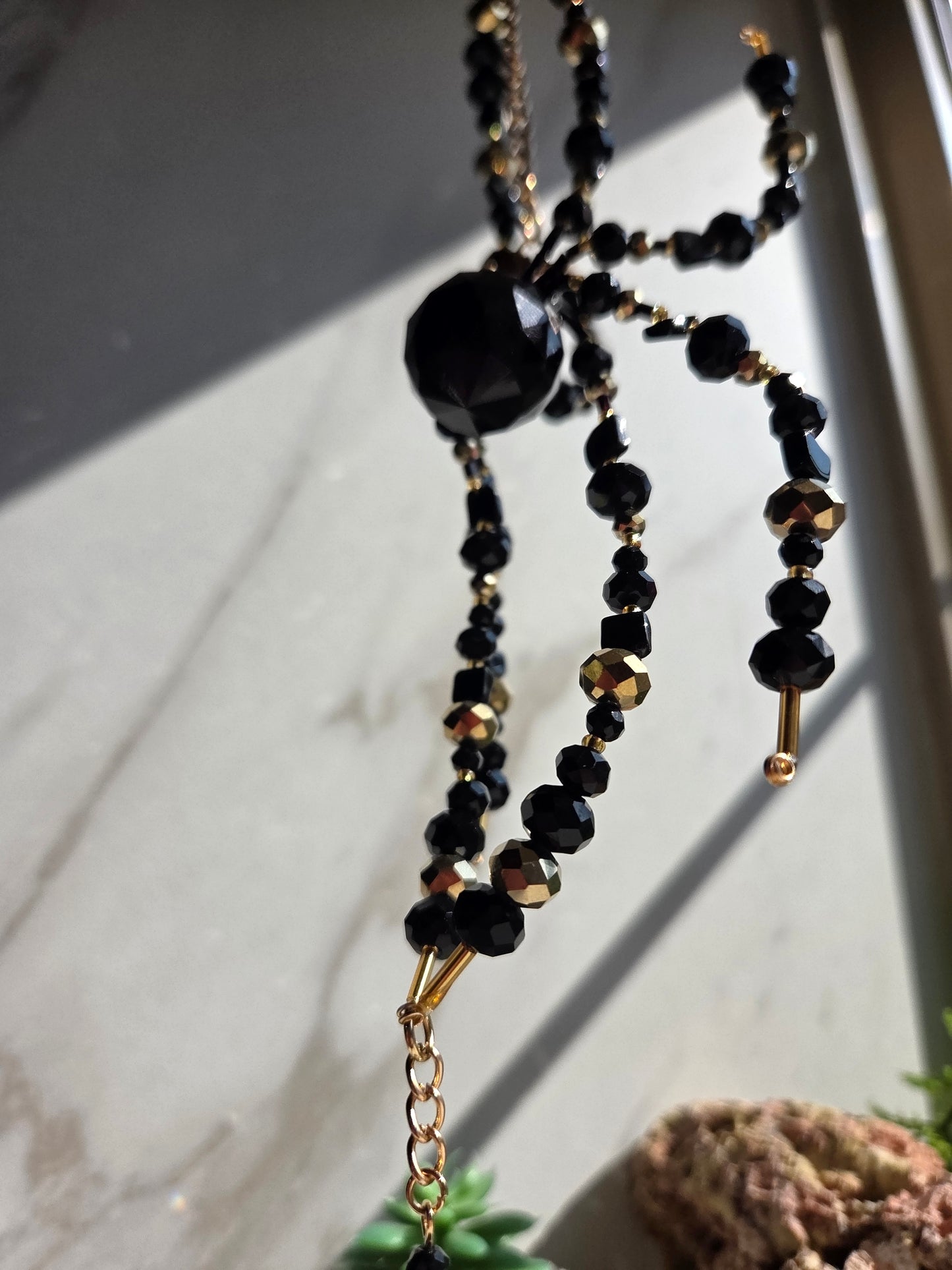 Black Tourmaline Spider Suncatcher 🕷 ⚫️