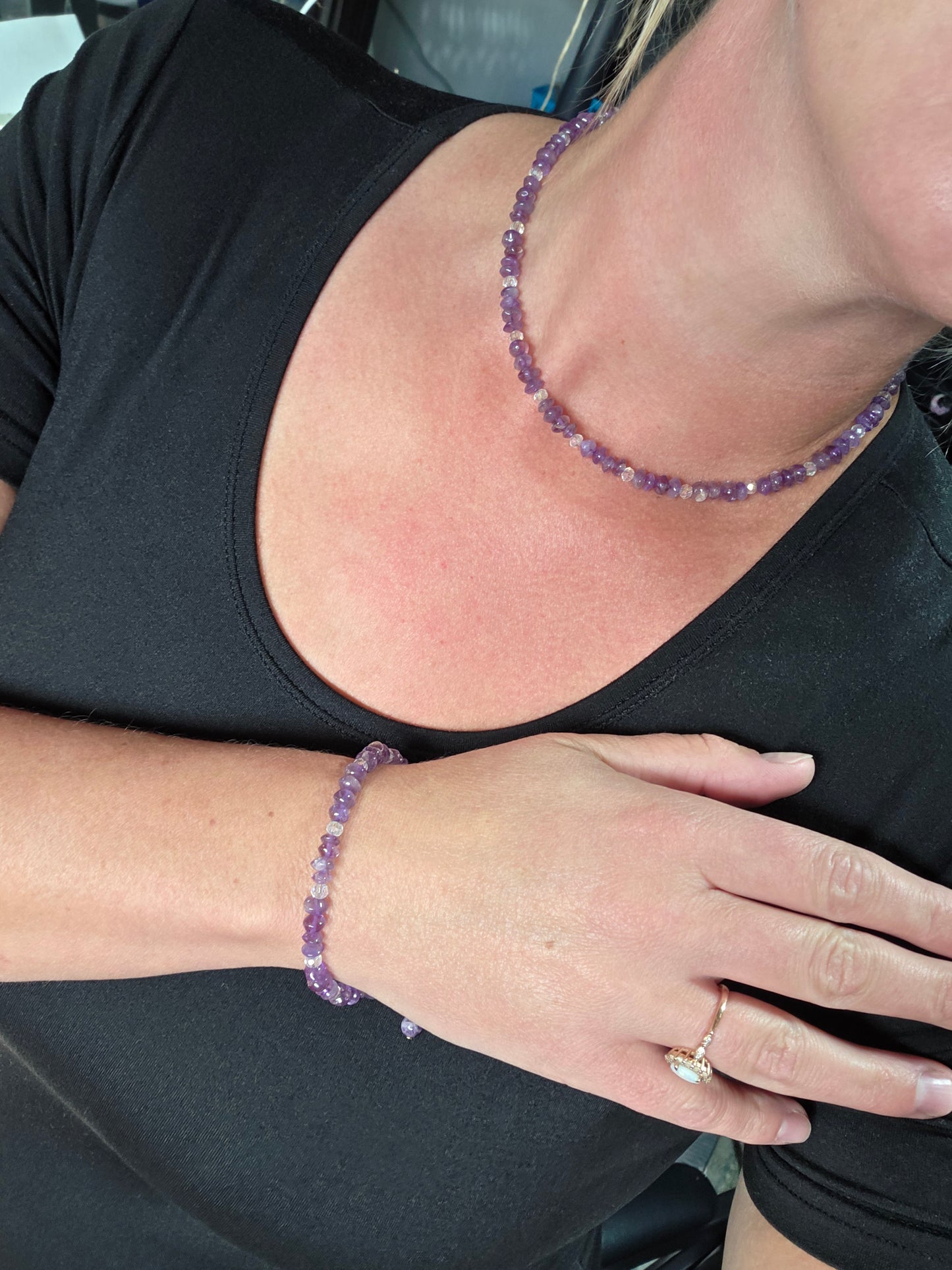 Amethyst Necklace, Bracelet & Earring Set π