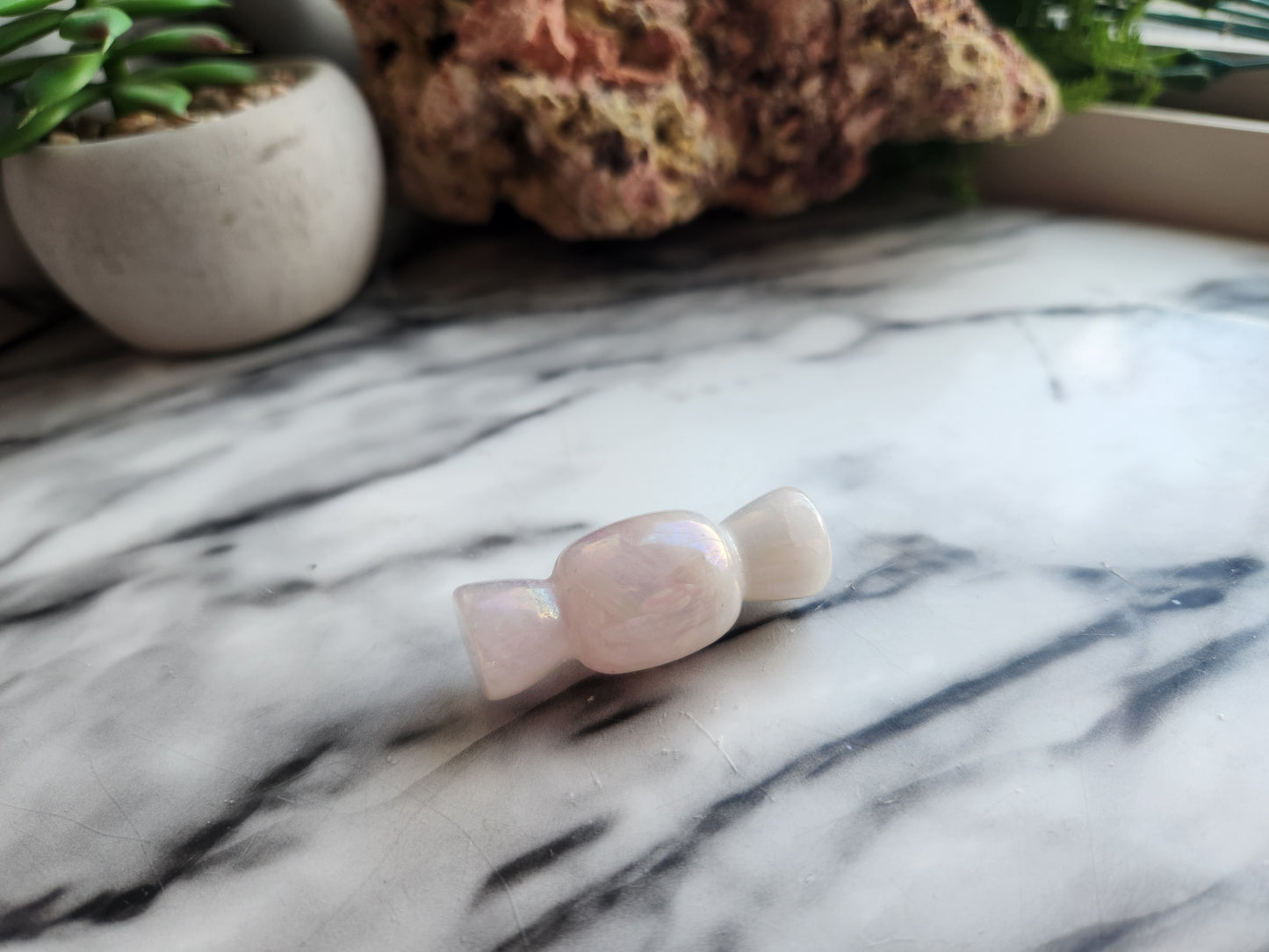 Aura Rose Quartz Candy Carving