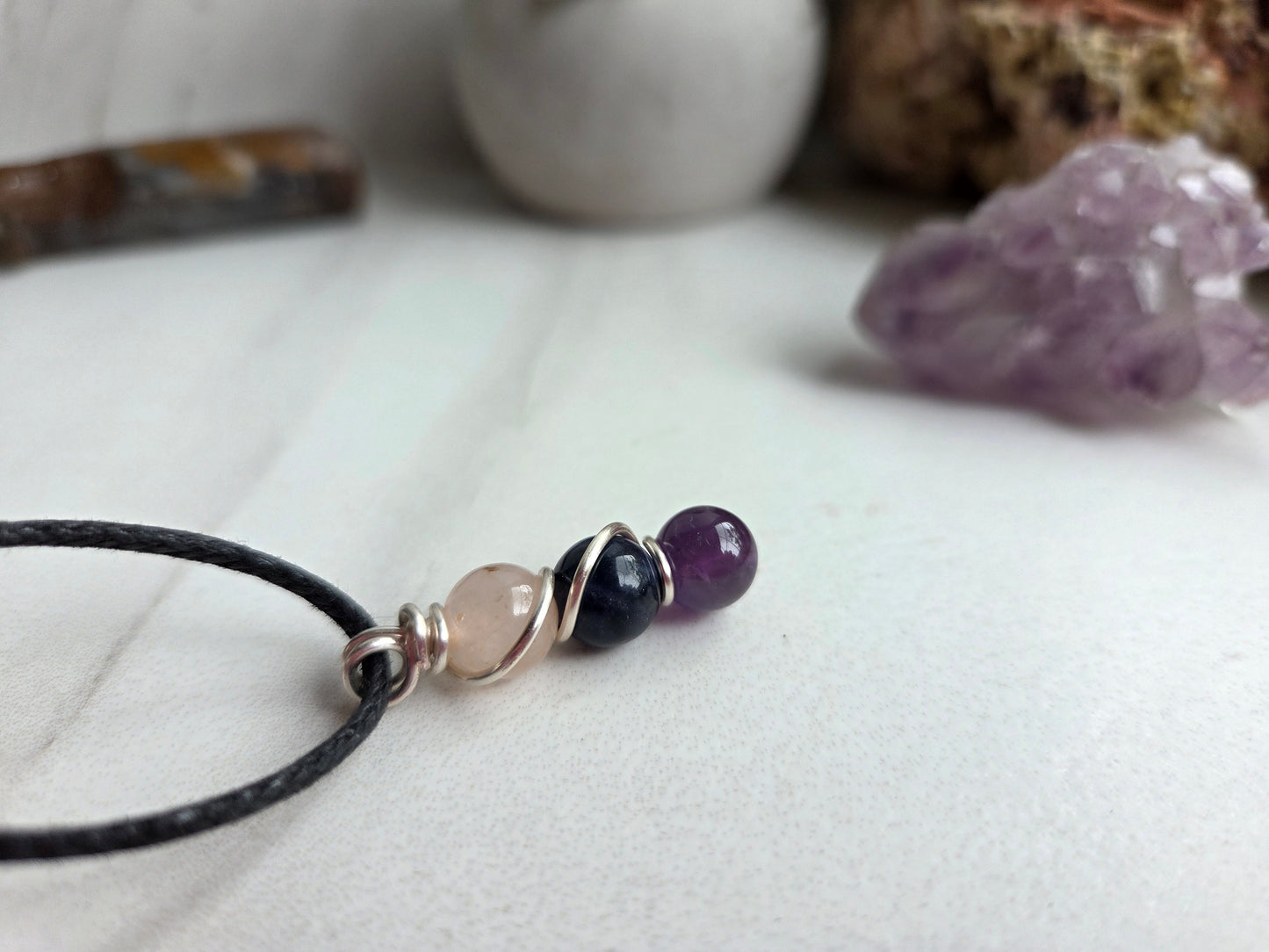 Anxiety Support 3 Beaded Necklace 💜