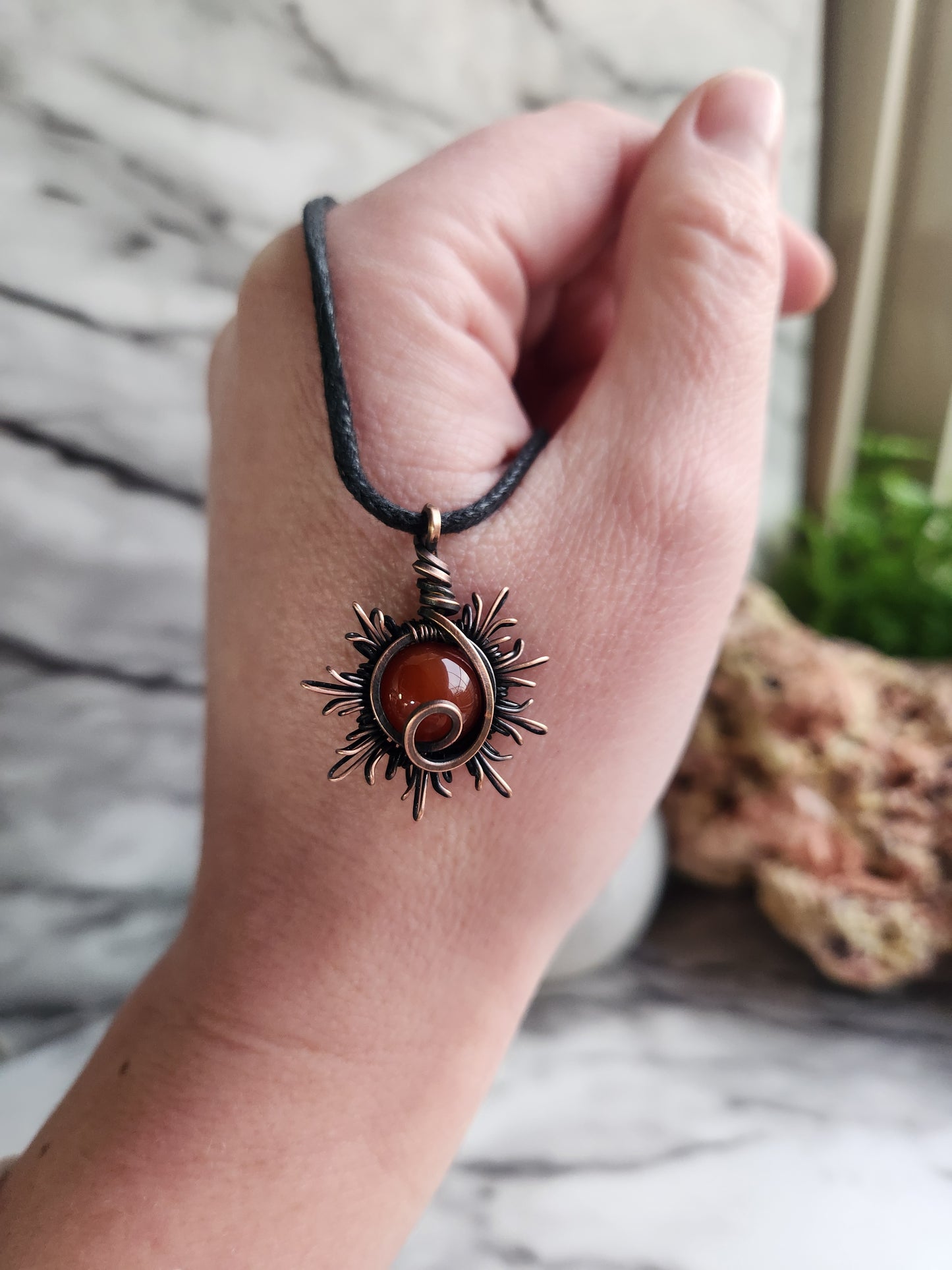 Carnelian Sun Necklace