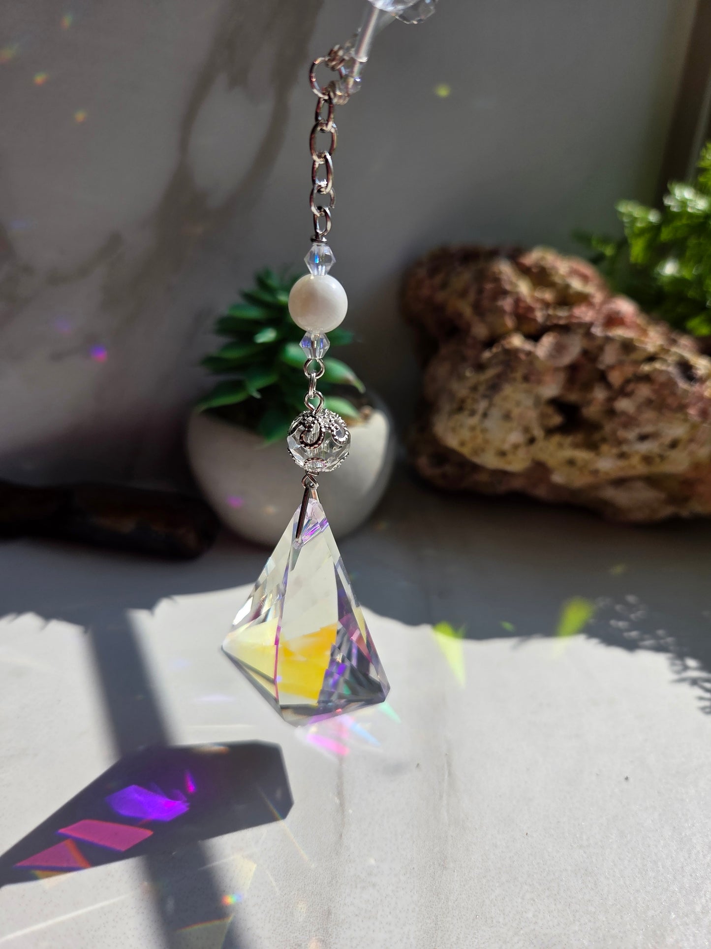 Rainbow Moonstone Spider Suncatcher 🕷 🌈