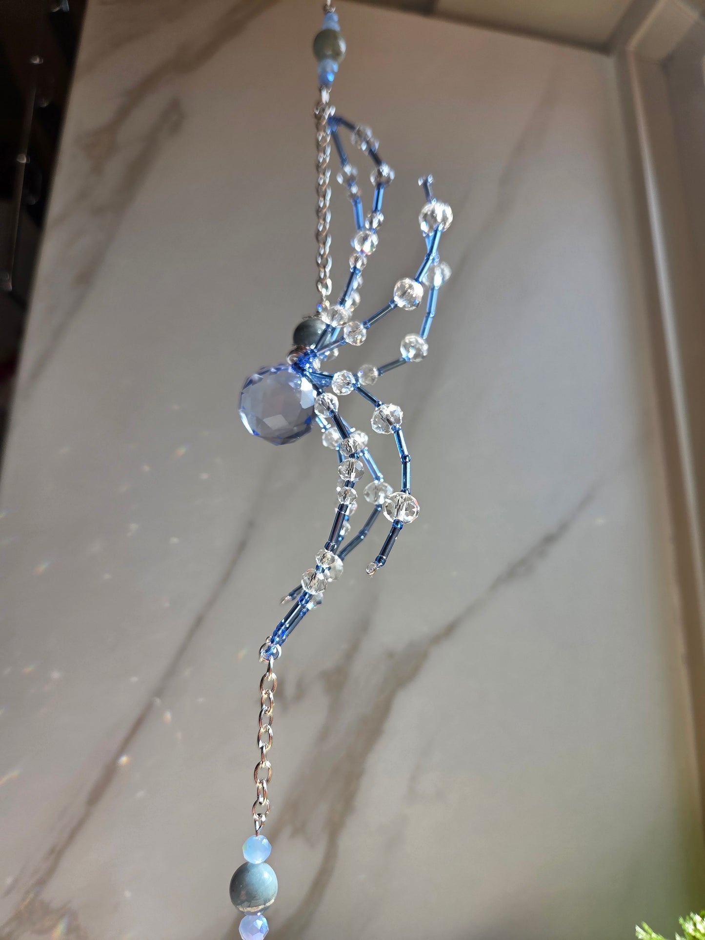 Morganite Spider Suncatcher 💙🕷
