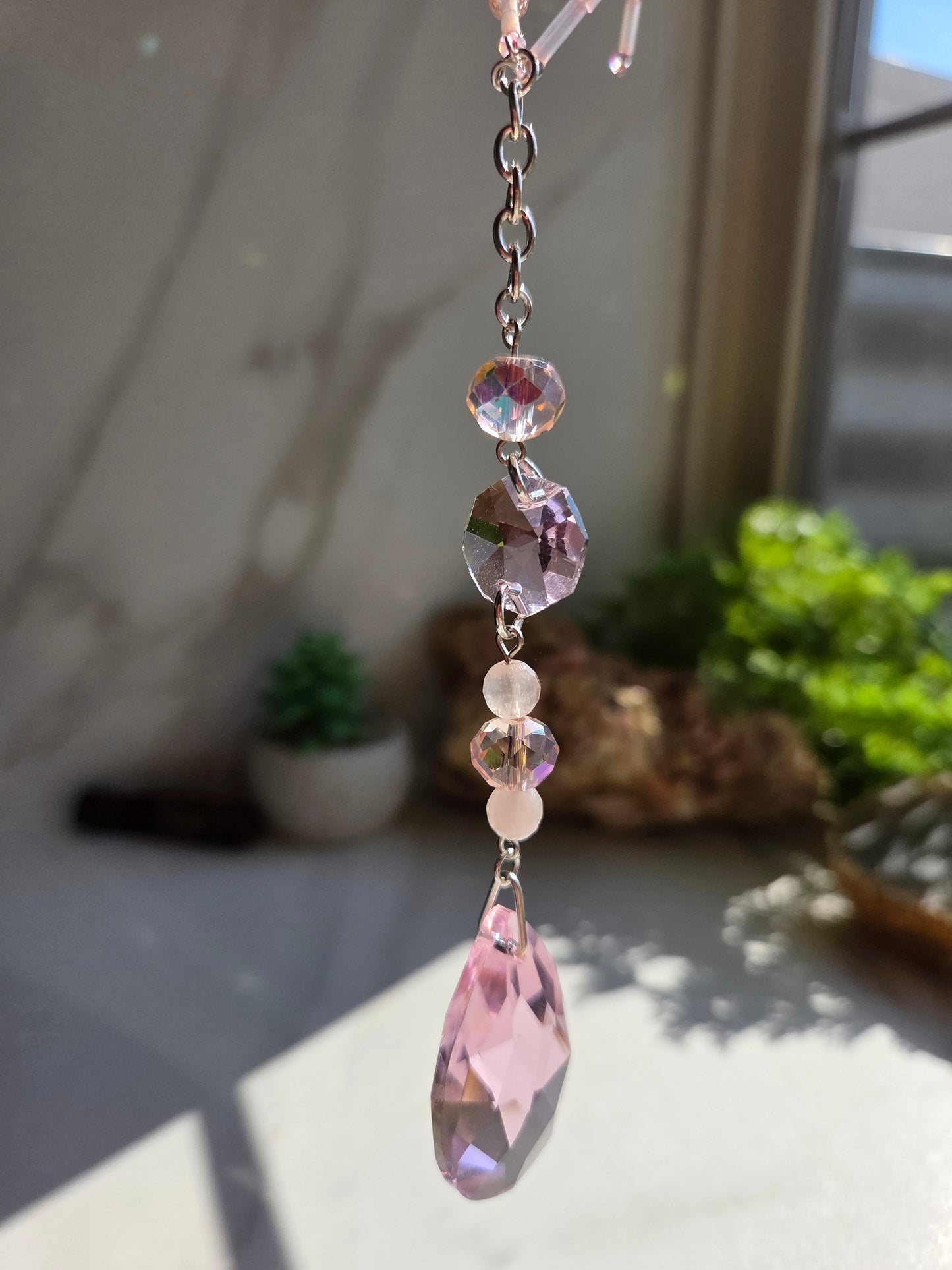 Rose Quartz Spider Suncatcher 🕷🌹