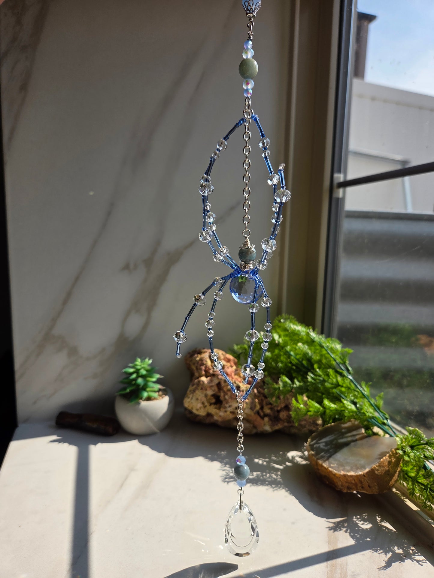 Morganite Spider Suncatcher 💙🕷