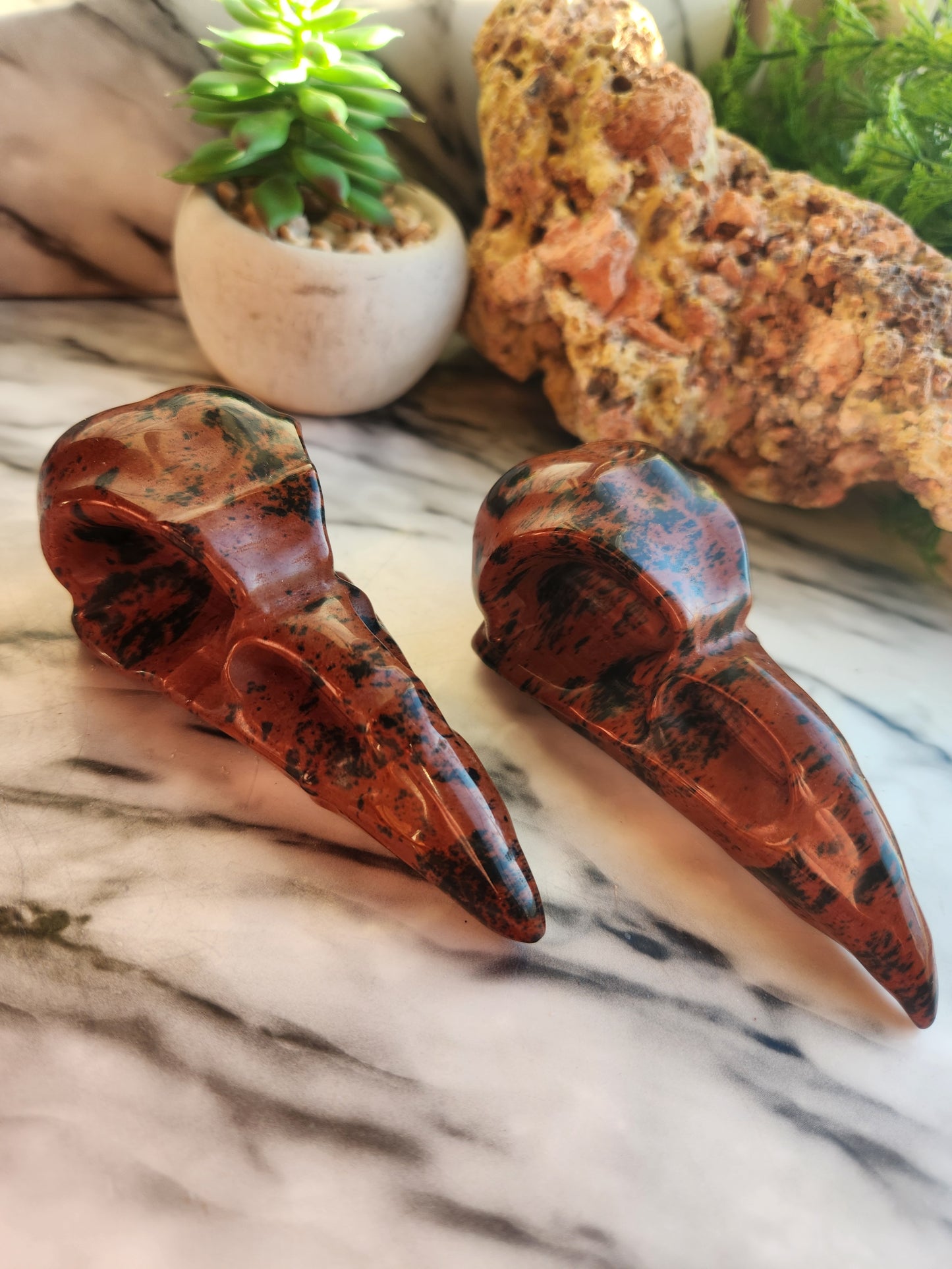 Mahogany Obsidian Raven Skill Carving