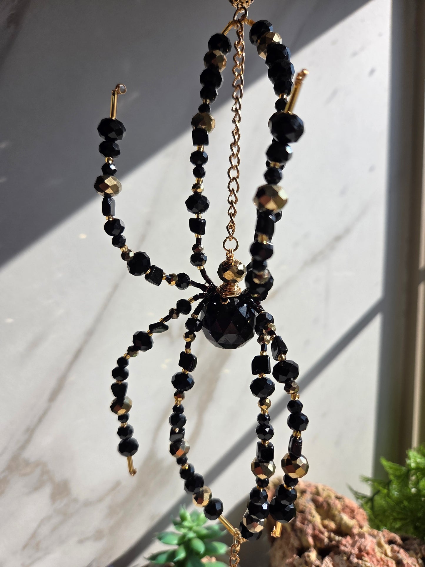 Black Tourmaline Spider Suncatcher 🕷 ⚫️