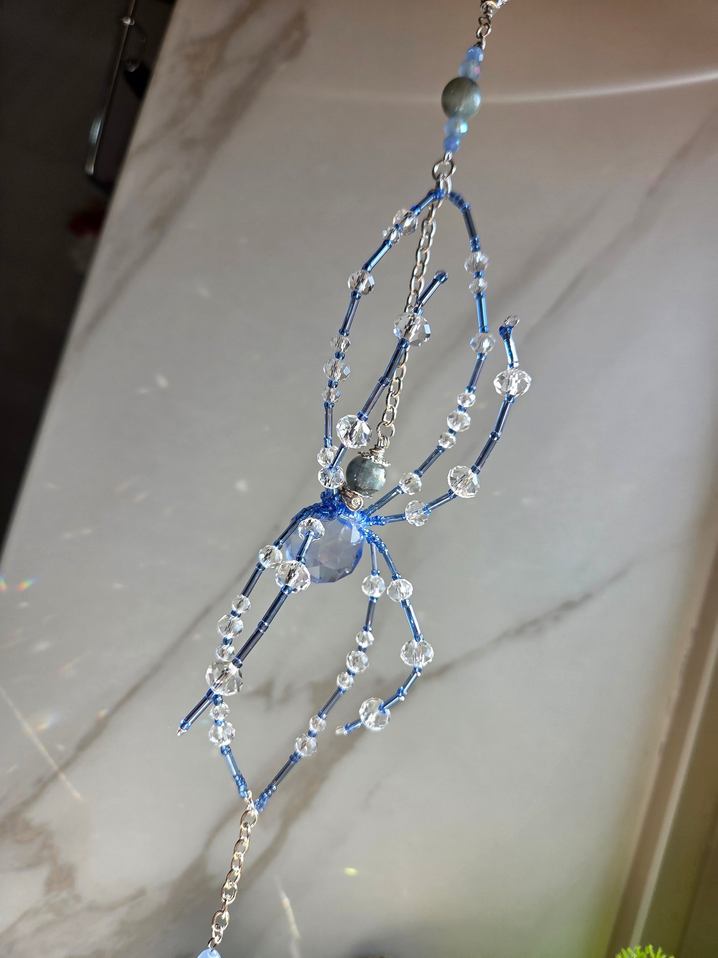 Morganite Spider Suncatcher 💙🕷