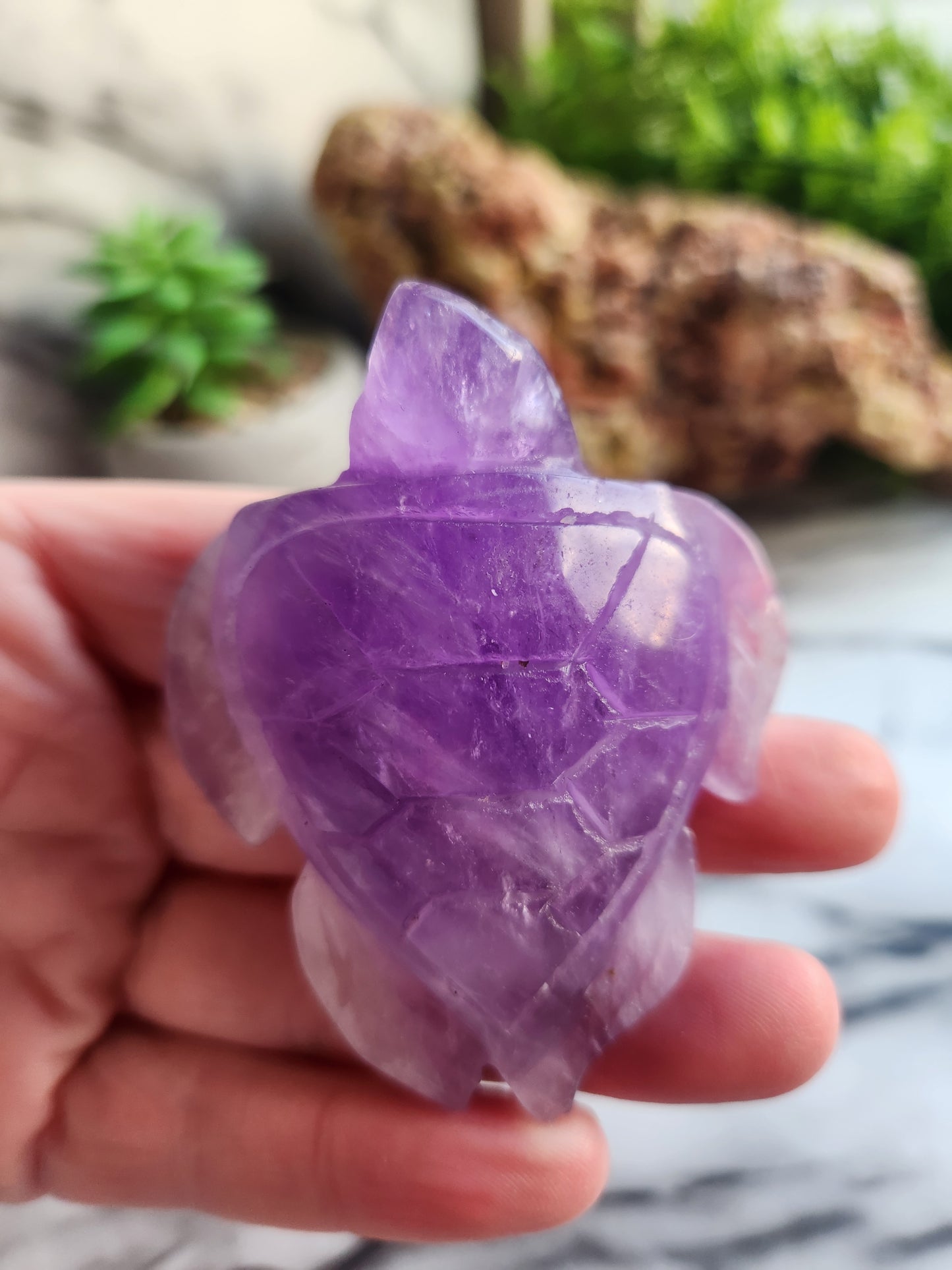 Amethyst Turtle Carving
