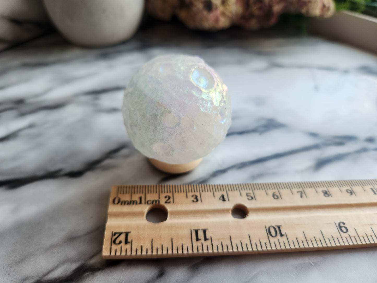 Aura Quartz Moon Carving