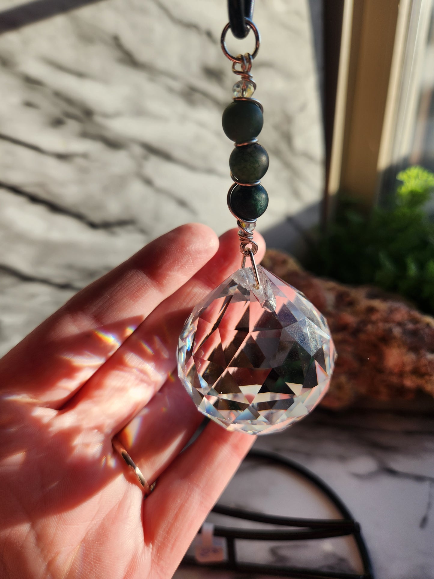 Moss Agate Suncatcher