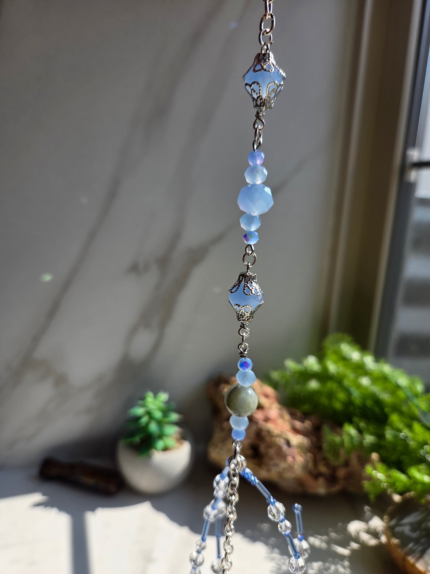 Morganite Spider Suncatcher 💙🕷