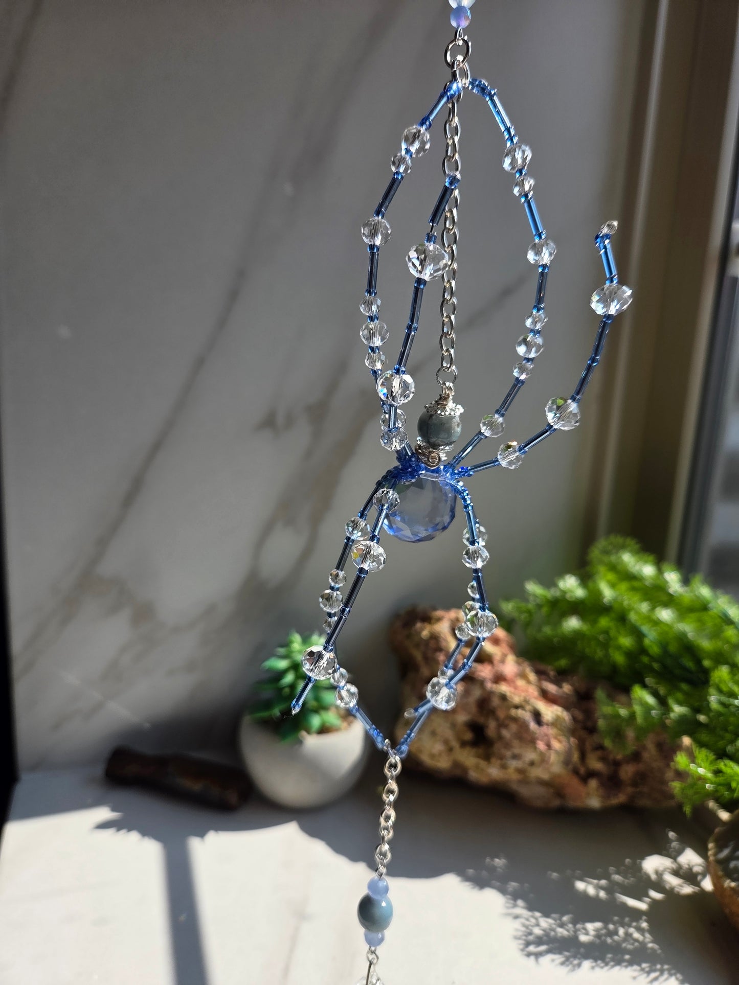 Morganite Spider Suncatcher 💙🕷