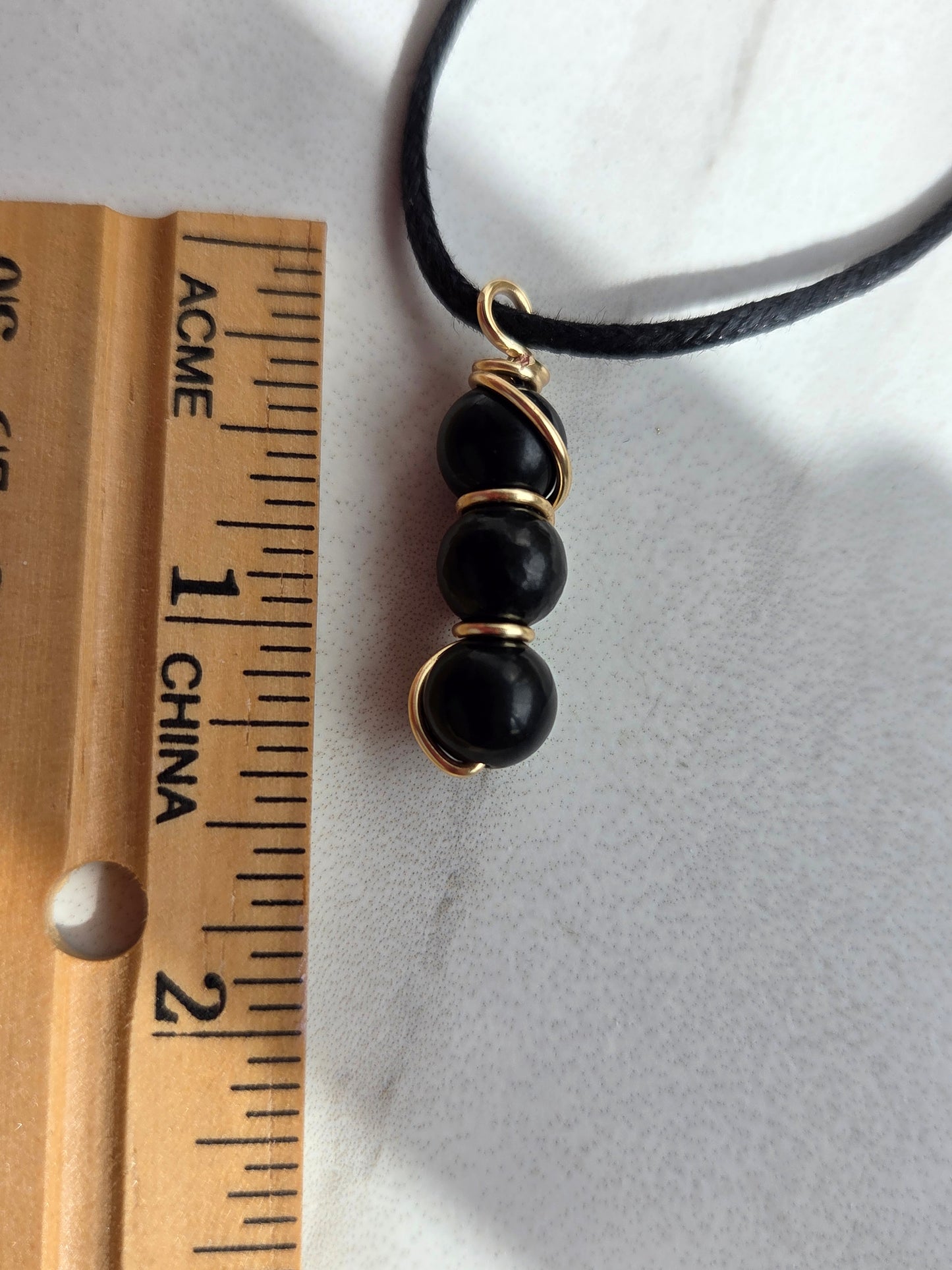 3 Beaded Shungite Necklace ⚫️