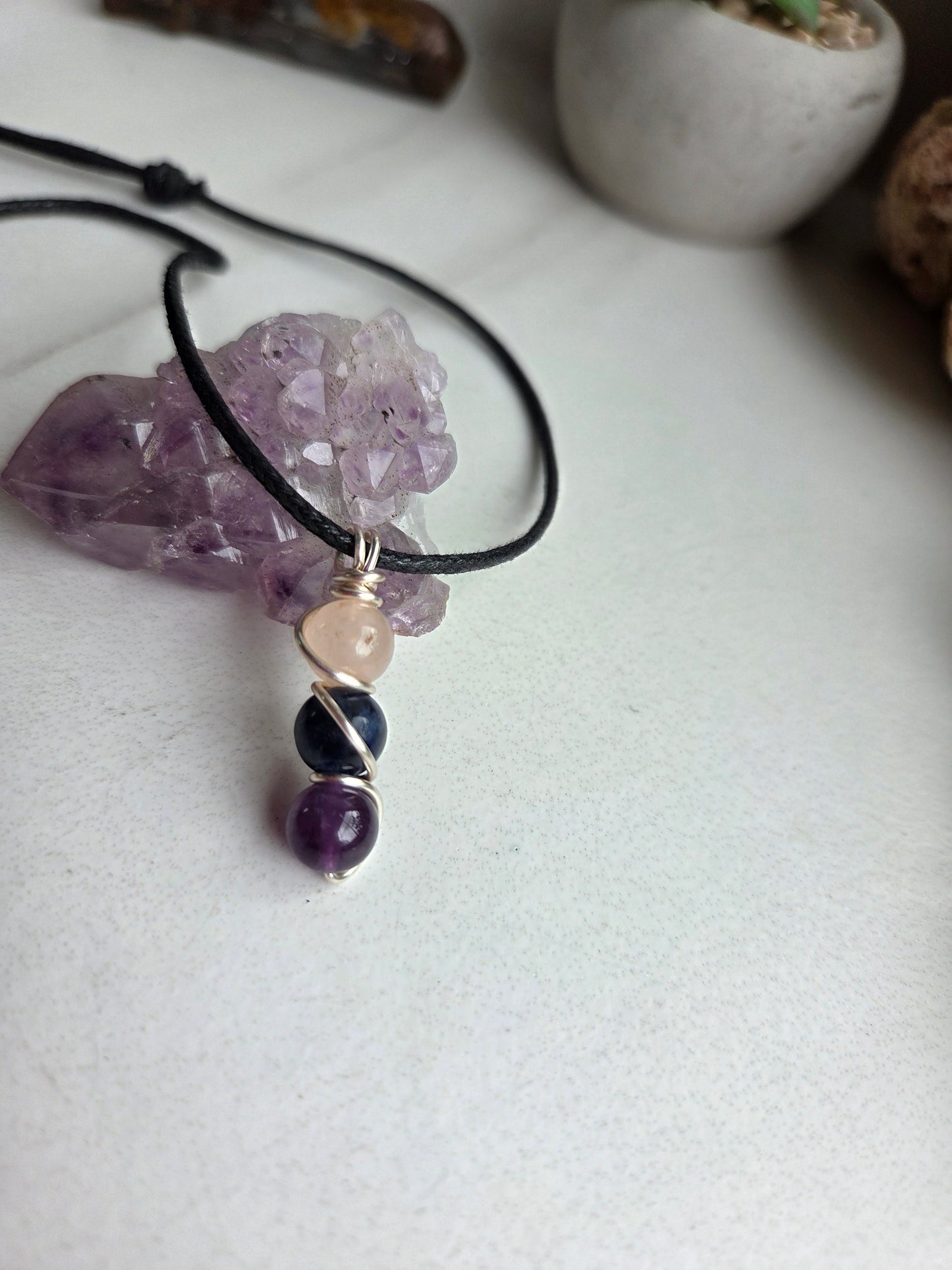Anxiety Support 3 Beaded Necklace 💜