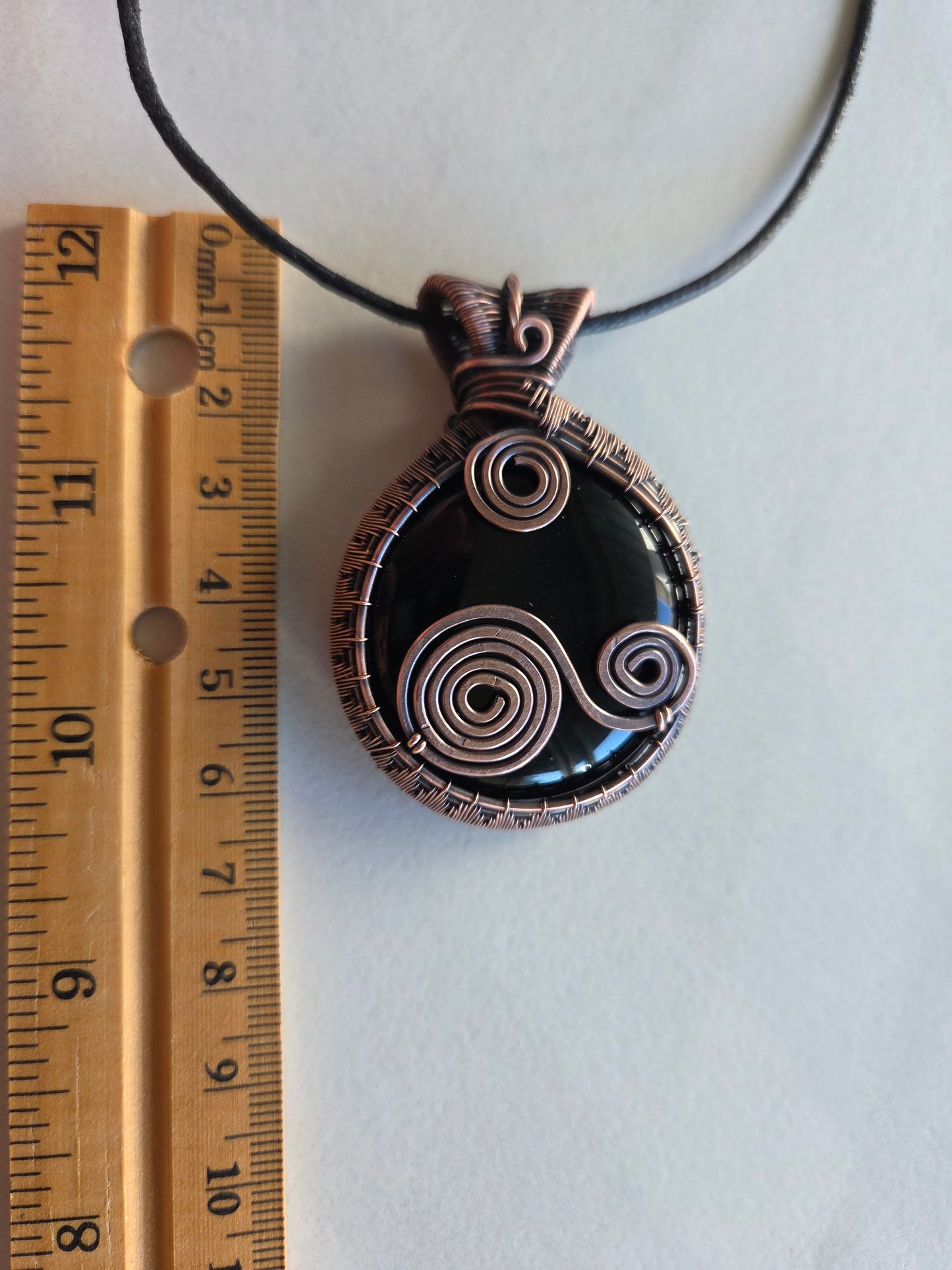 Shadow Spiral ππ€ Black Obsidian Necklace
