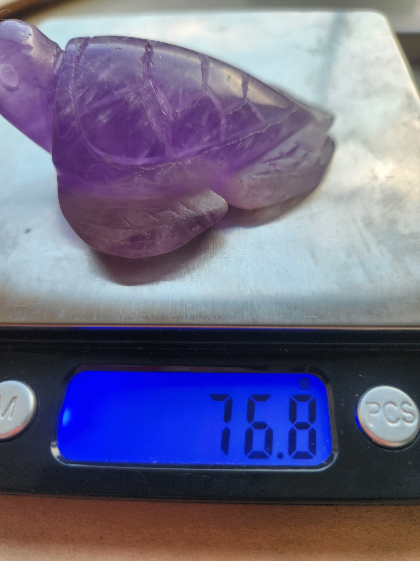 Amethyst Turtle Carving