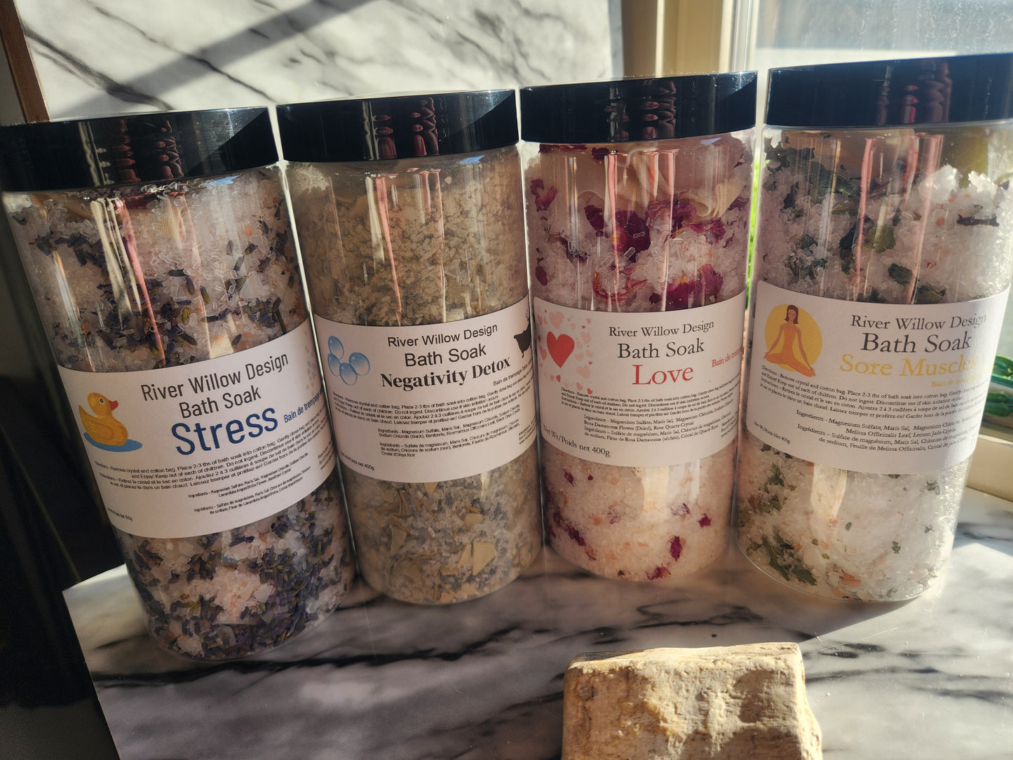 Crystal and Herbal Infused Bath Soaks