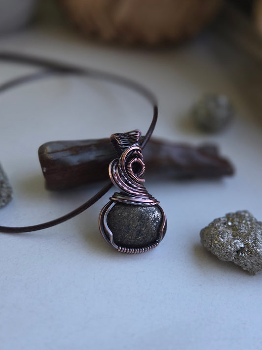 Golden Earth Charm Necklace 💛 Pyrite