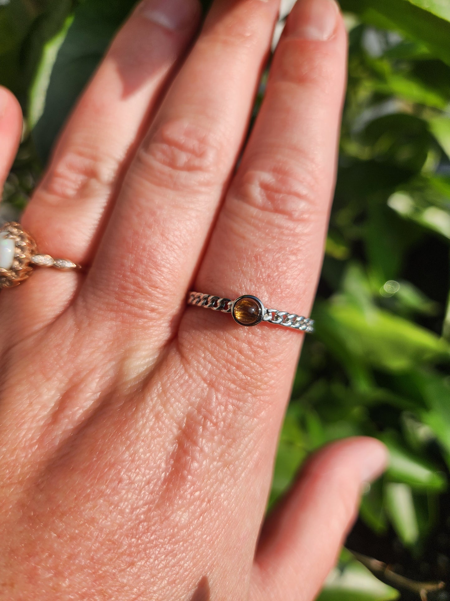 Tiger Eye Adjustable Ring