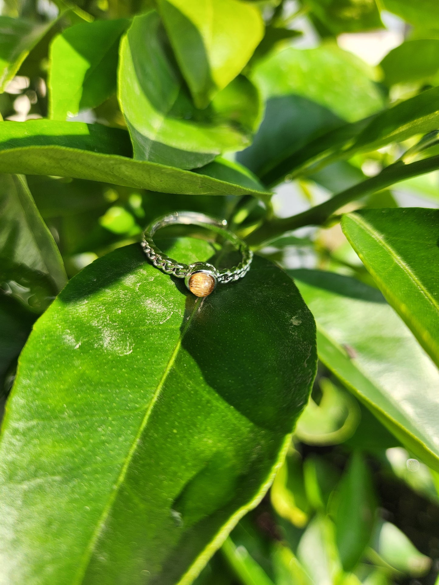 Tiger Eye Adjustable Ring