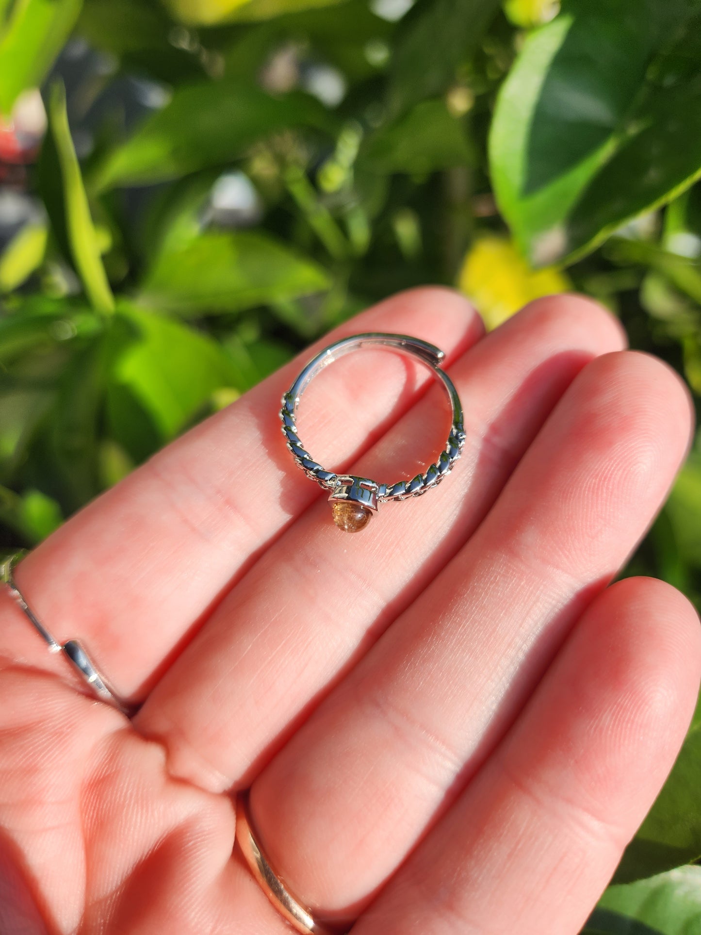 Tiger Eye Adjustable Ring