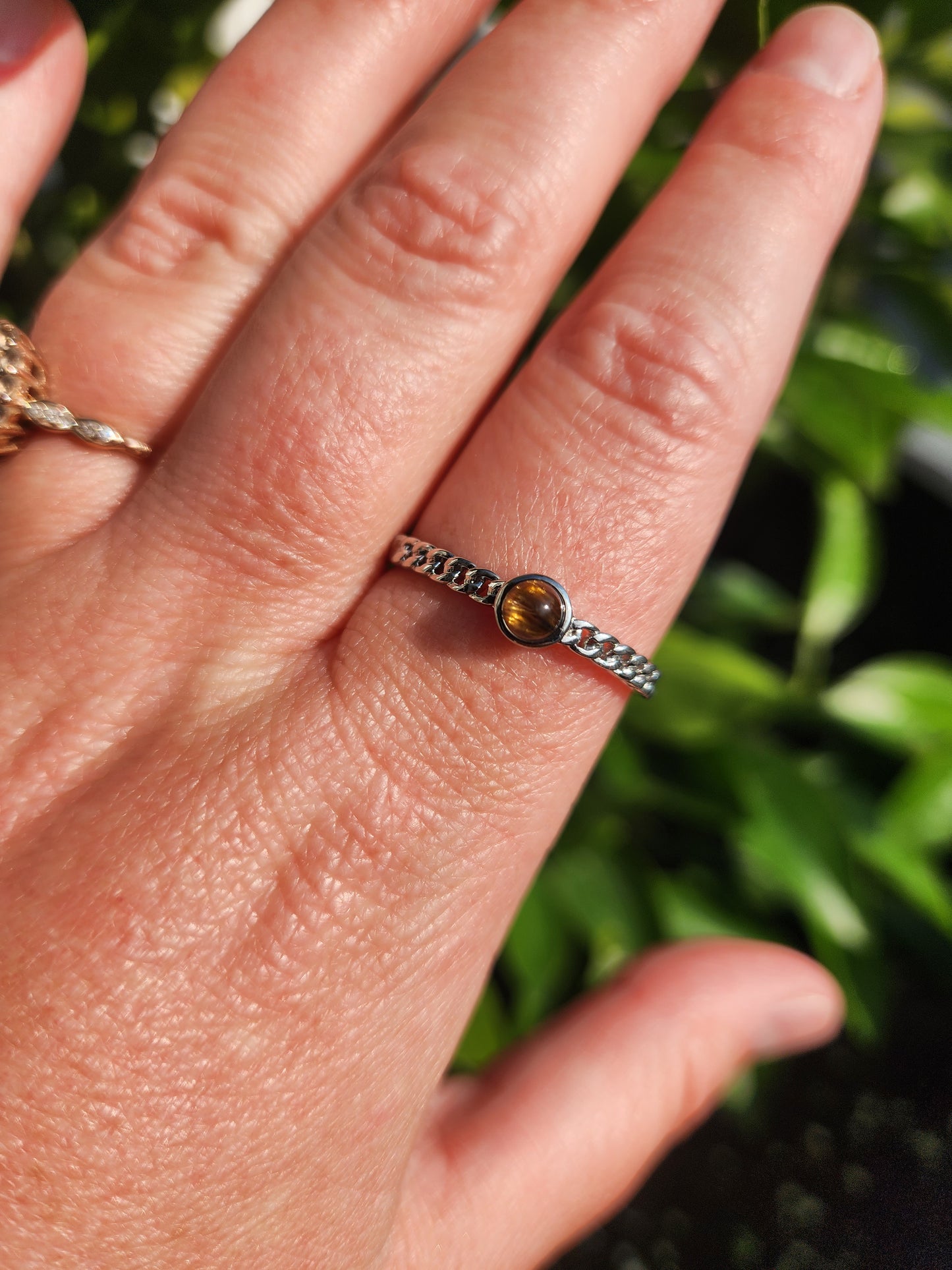 Tiger Eye Adjustable Ring