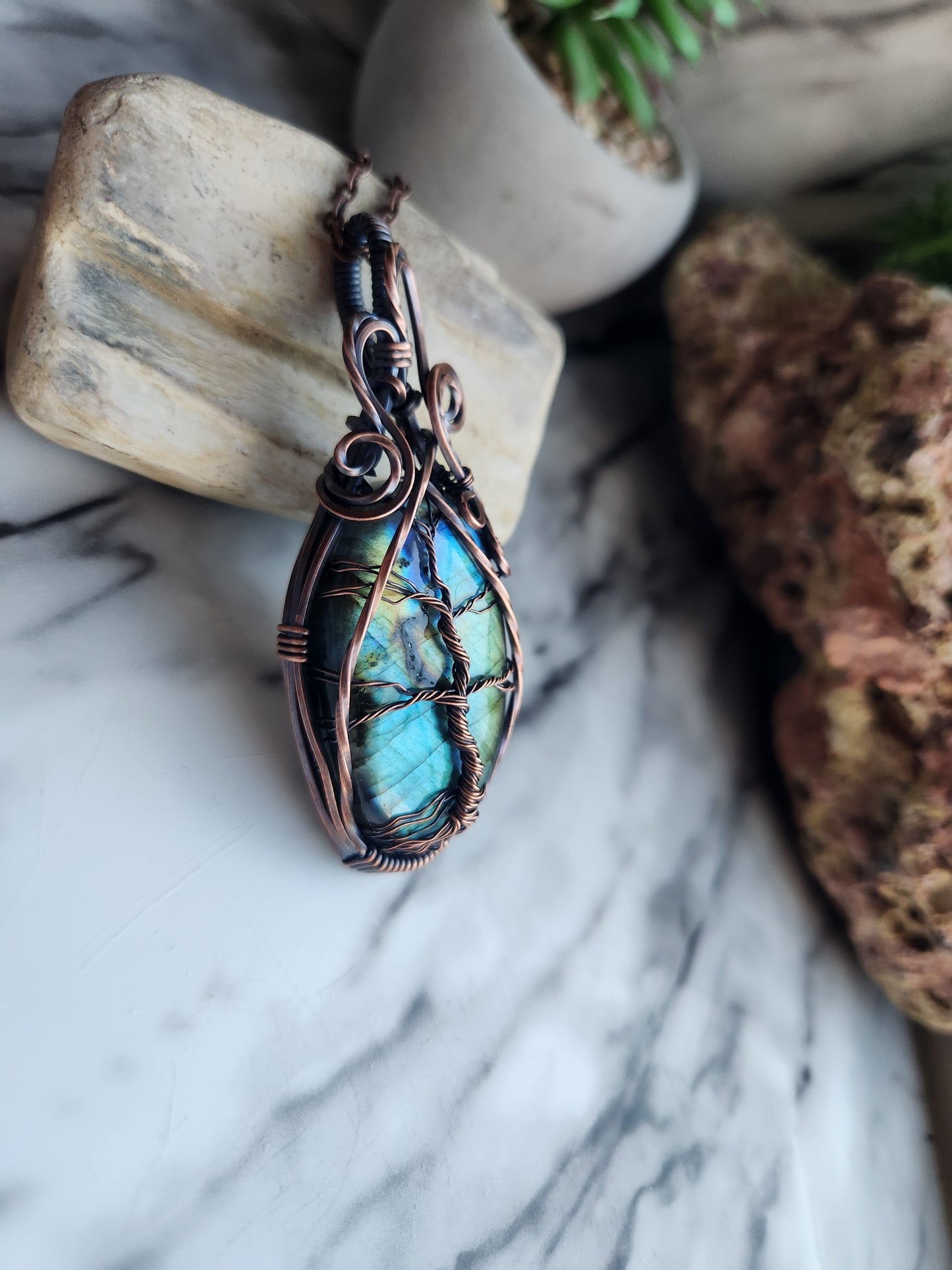 Labradorite Tree of Life Necklace