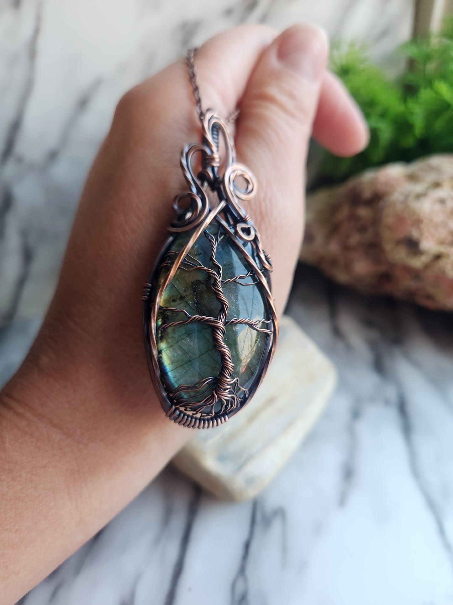 Labradorite Tree of Life Necklace