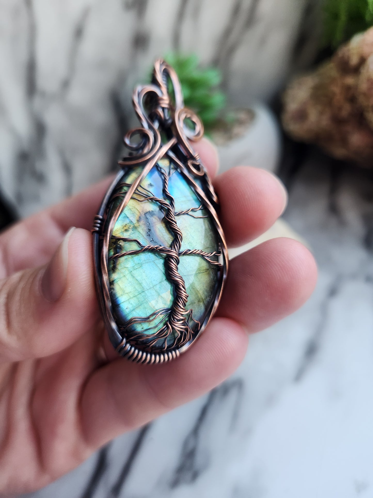 Labradorite Tree of Life Necklace