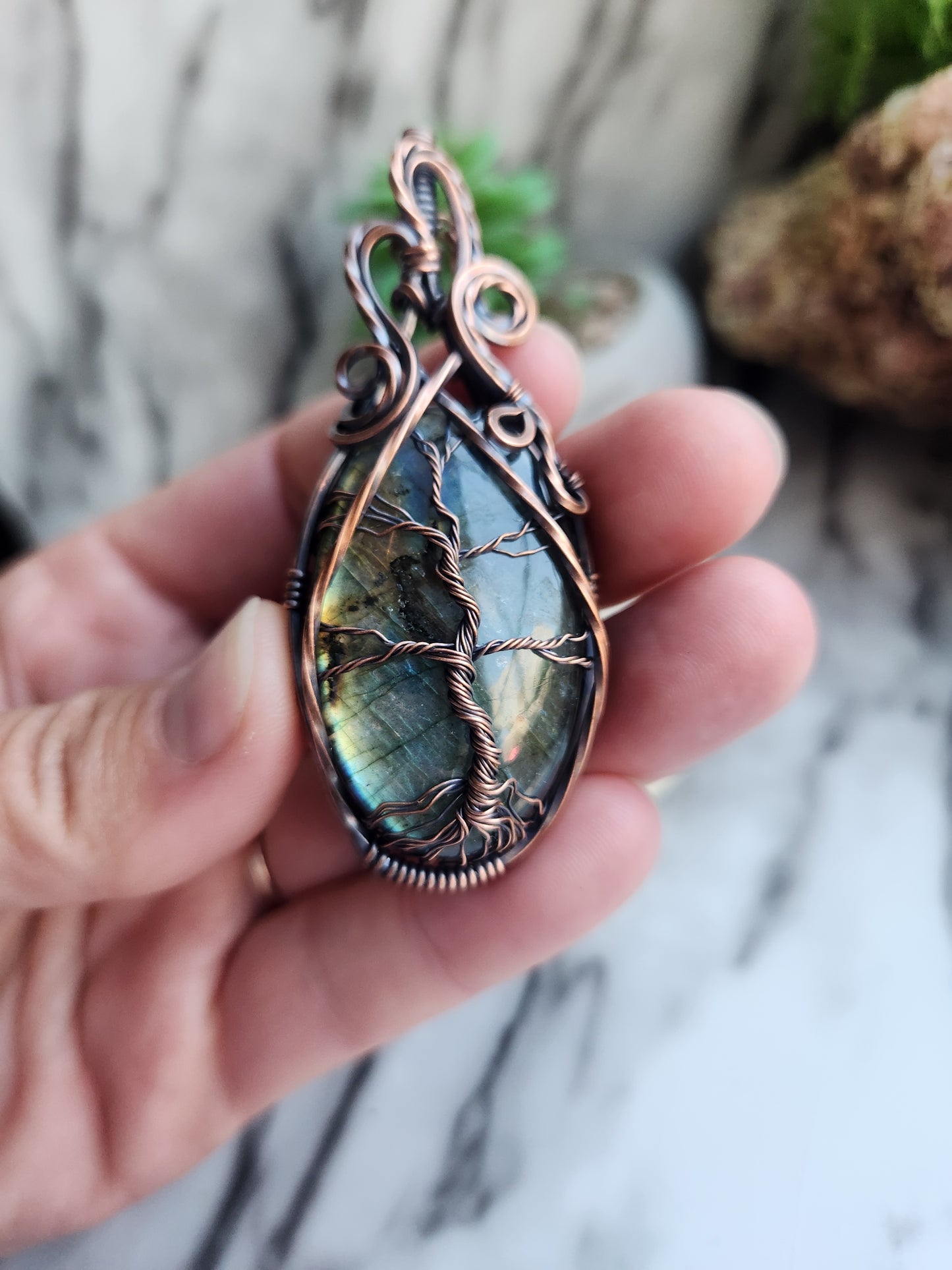 Labradorite Tree of Life Necklace