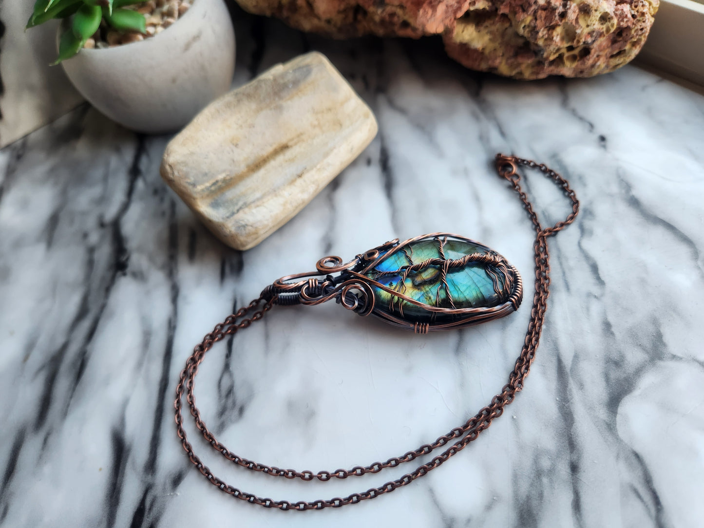 Labradorite Tree of Life Necklace