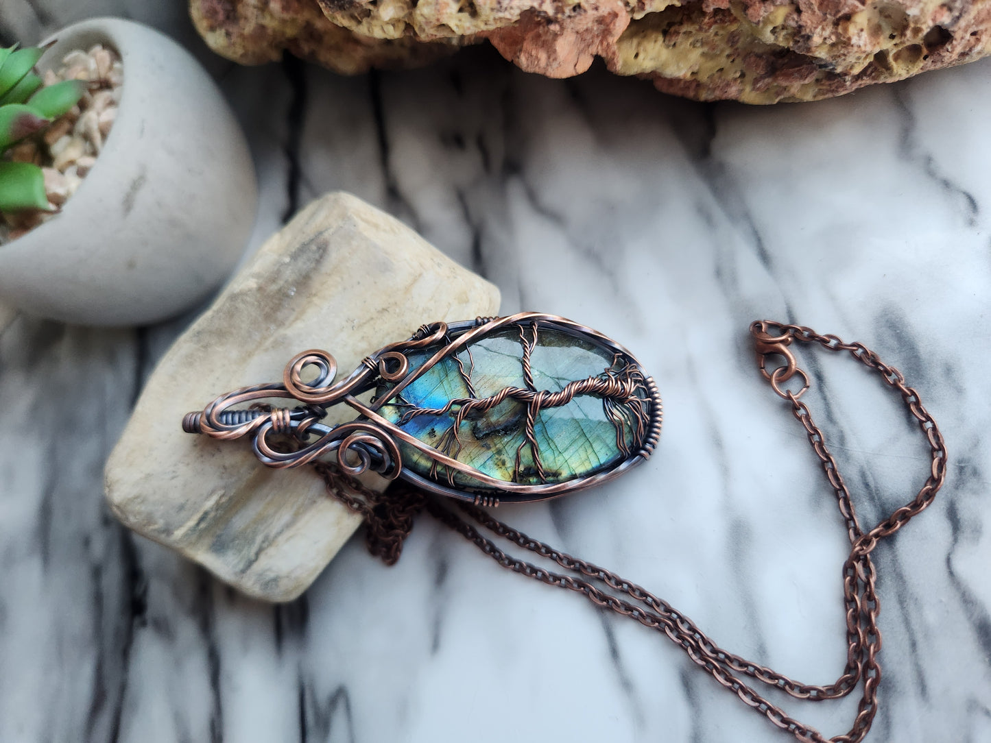 Labradorite Tree of Life Necklace