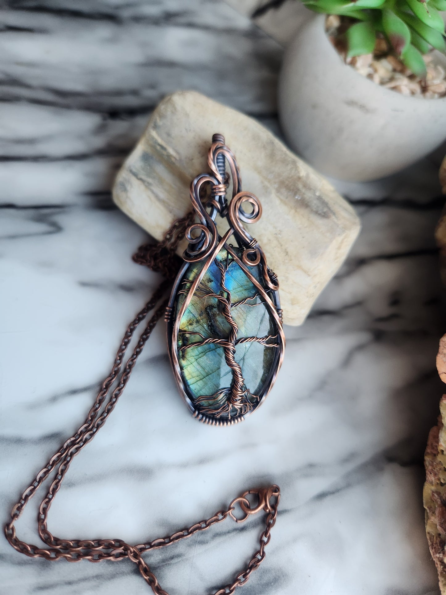 Labradorite Tree of Life Necklace