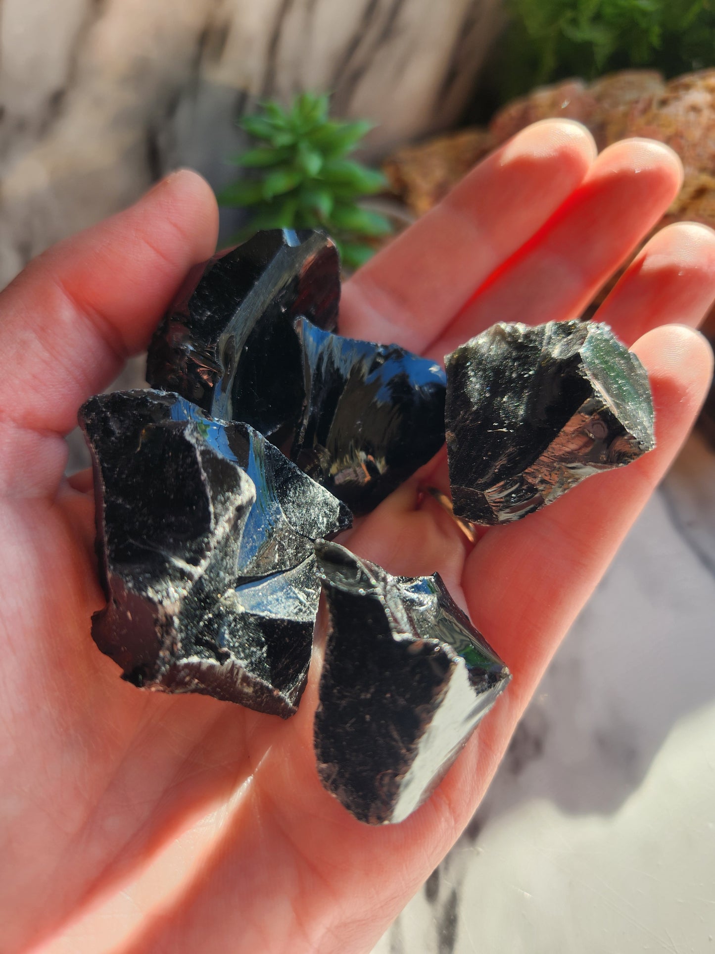 Raw Black Obsidian