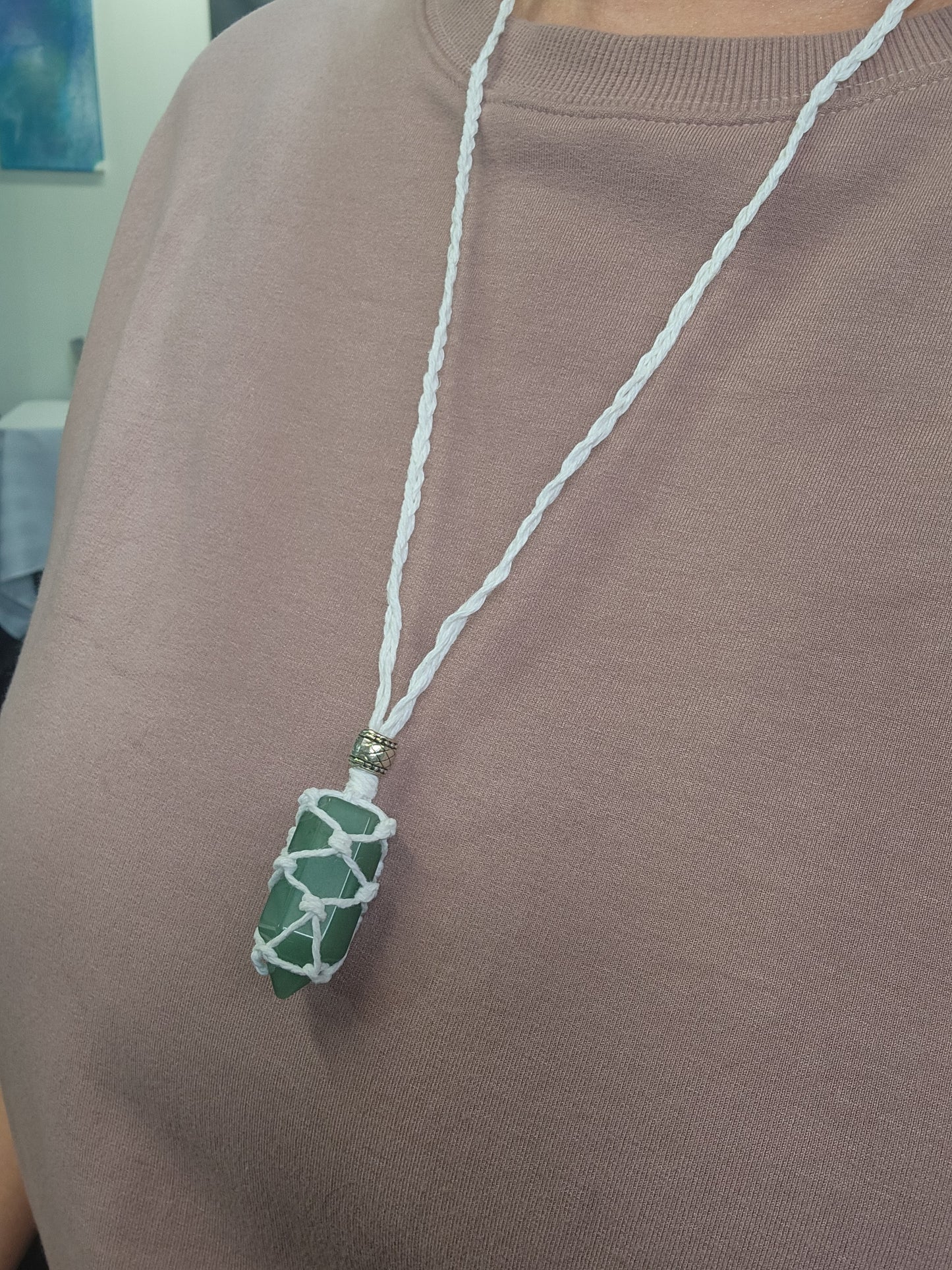 Green Aventurine Hemp Necklace