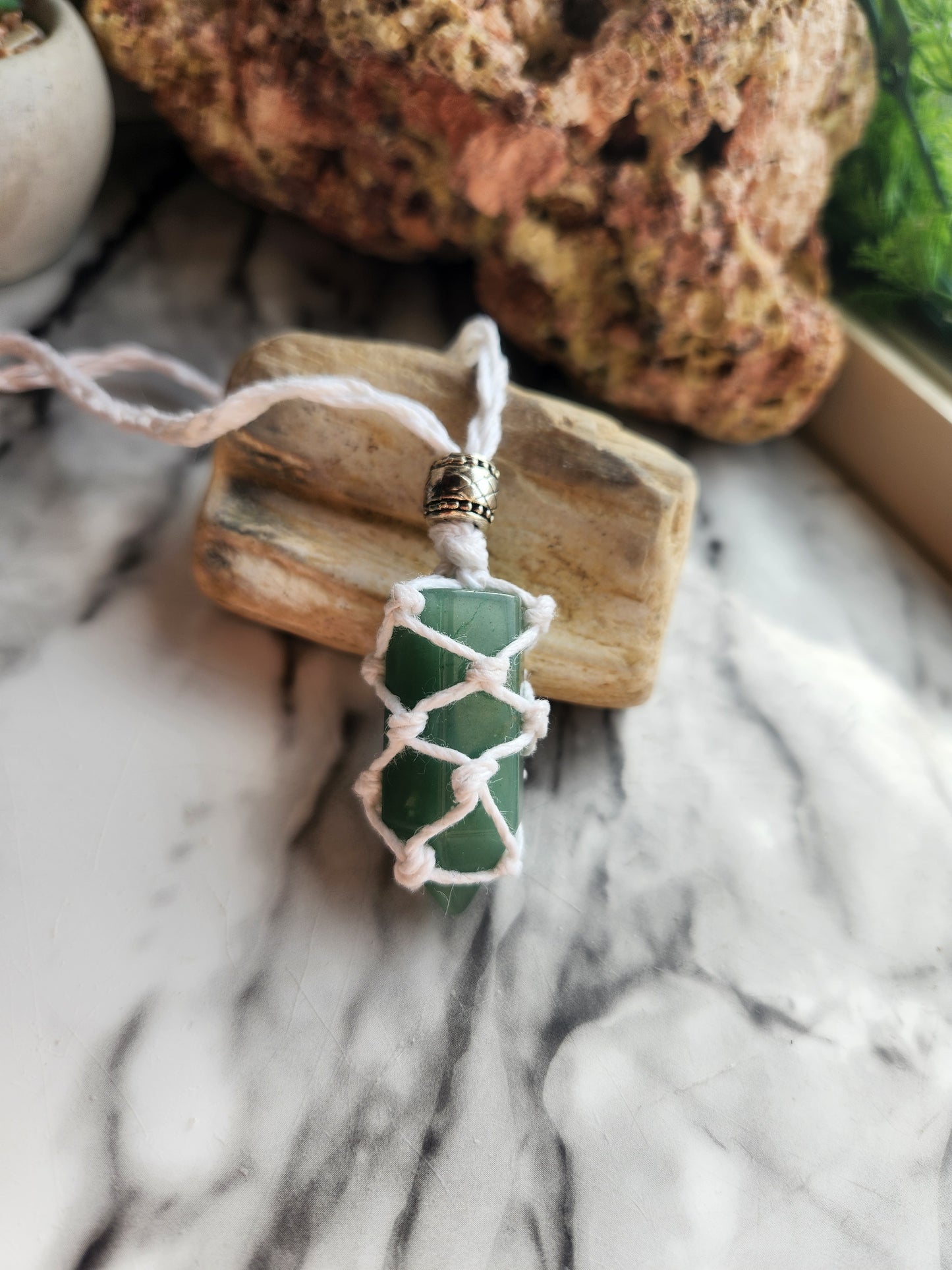 Green Aventurine Hemp Necklace