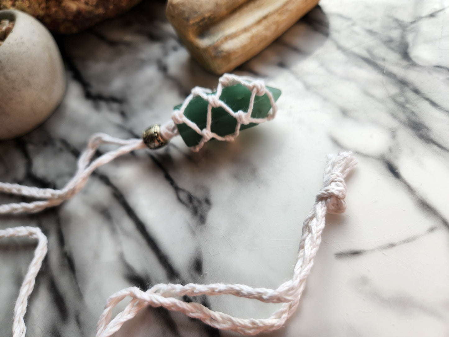 Green Aventurine Hemp Necklace