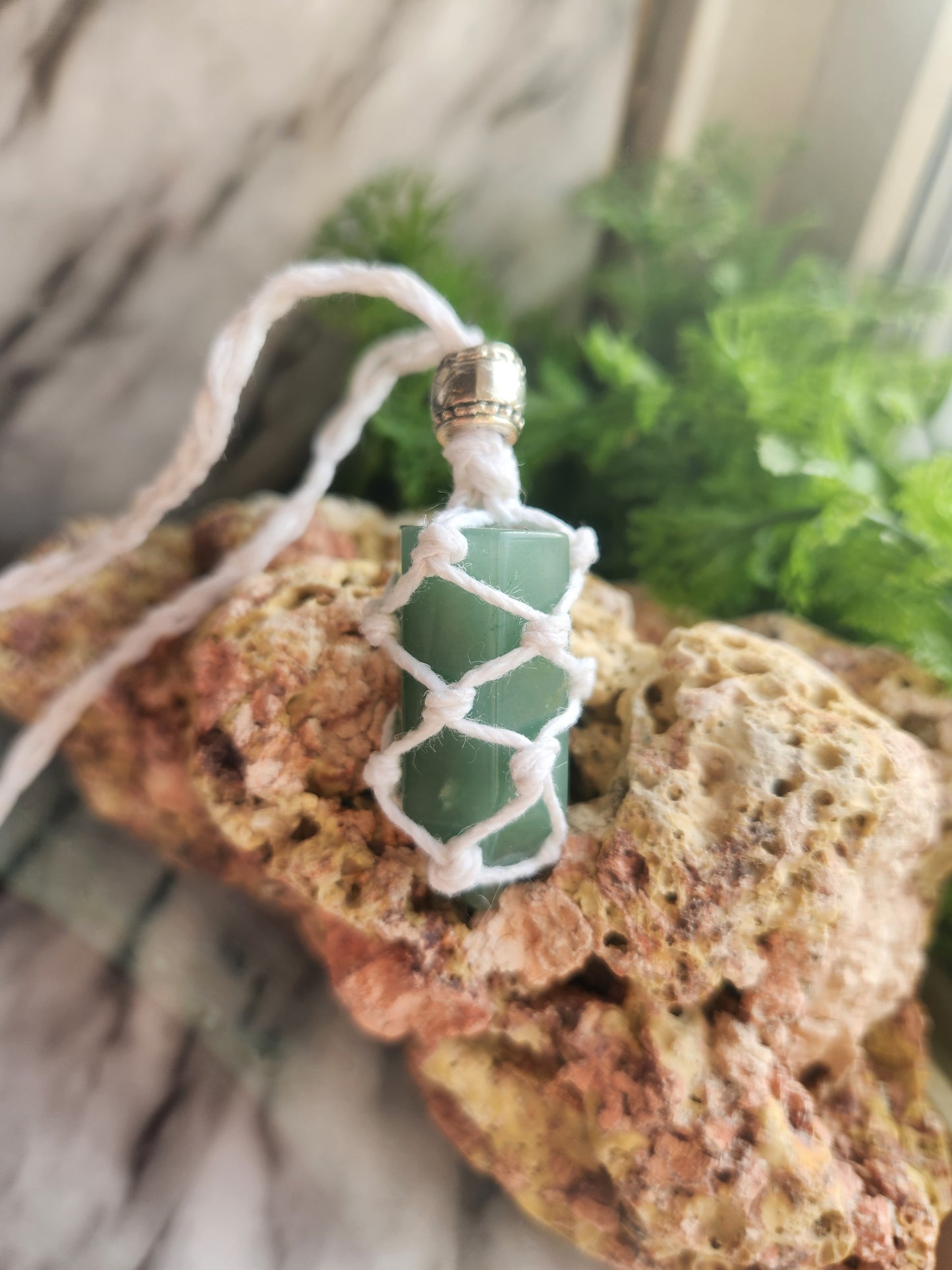 Green Aventurine Hemp Necklace