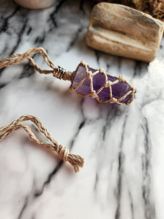 Amethyst Hemp Necklace