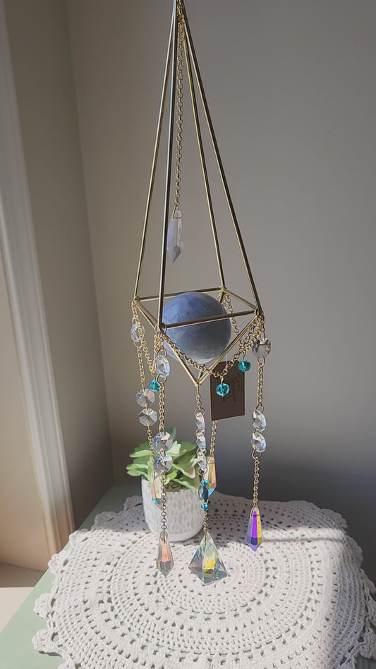 Blue Calcite Suncatcher