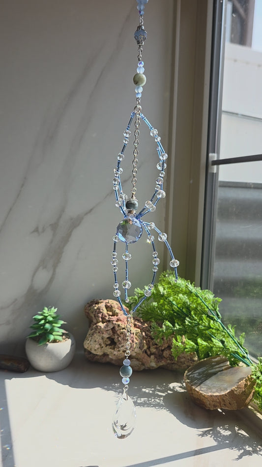 Morganite Spider Suncatcher 💙🕷
