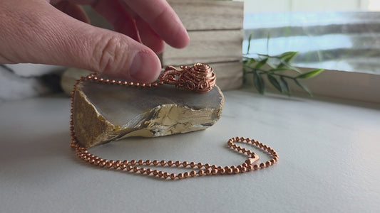 Copper Spiral Amulet Pendant
🌀🧡
