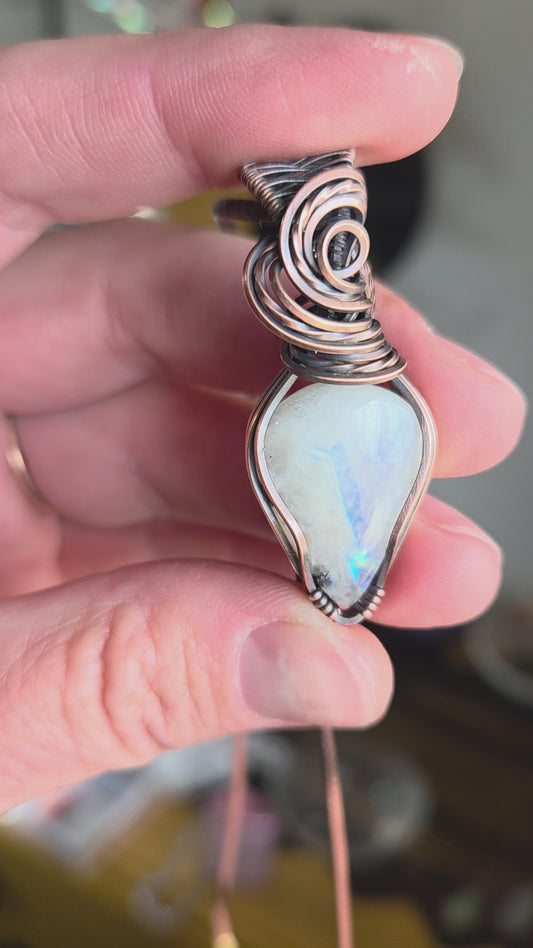 Rainbow Moonstone Necklace 🌙