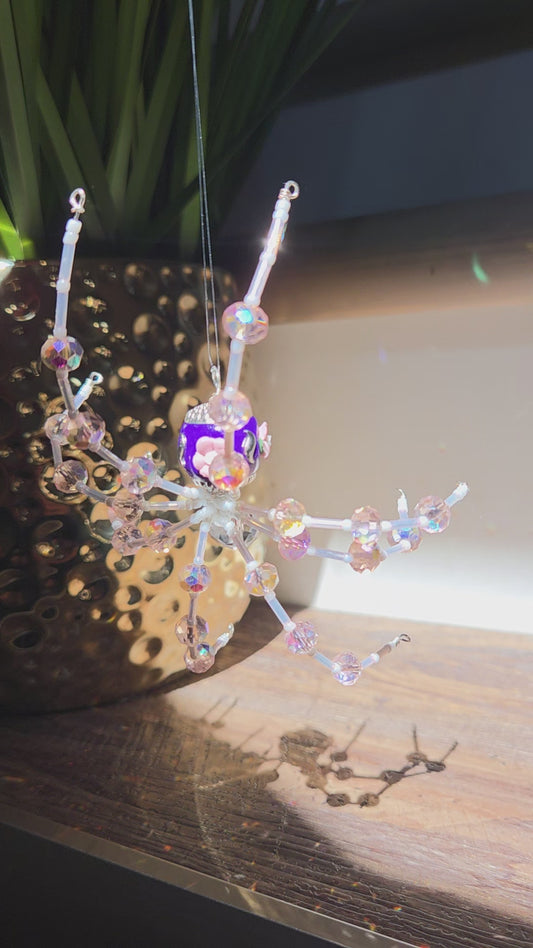 Beaded Sparkle Spider 🌹Pink/Purple