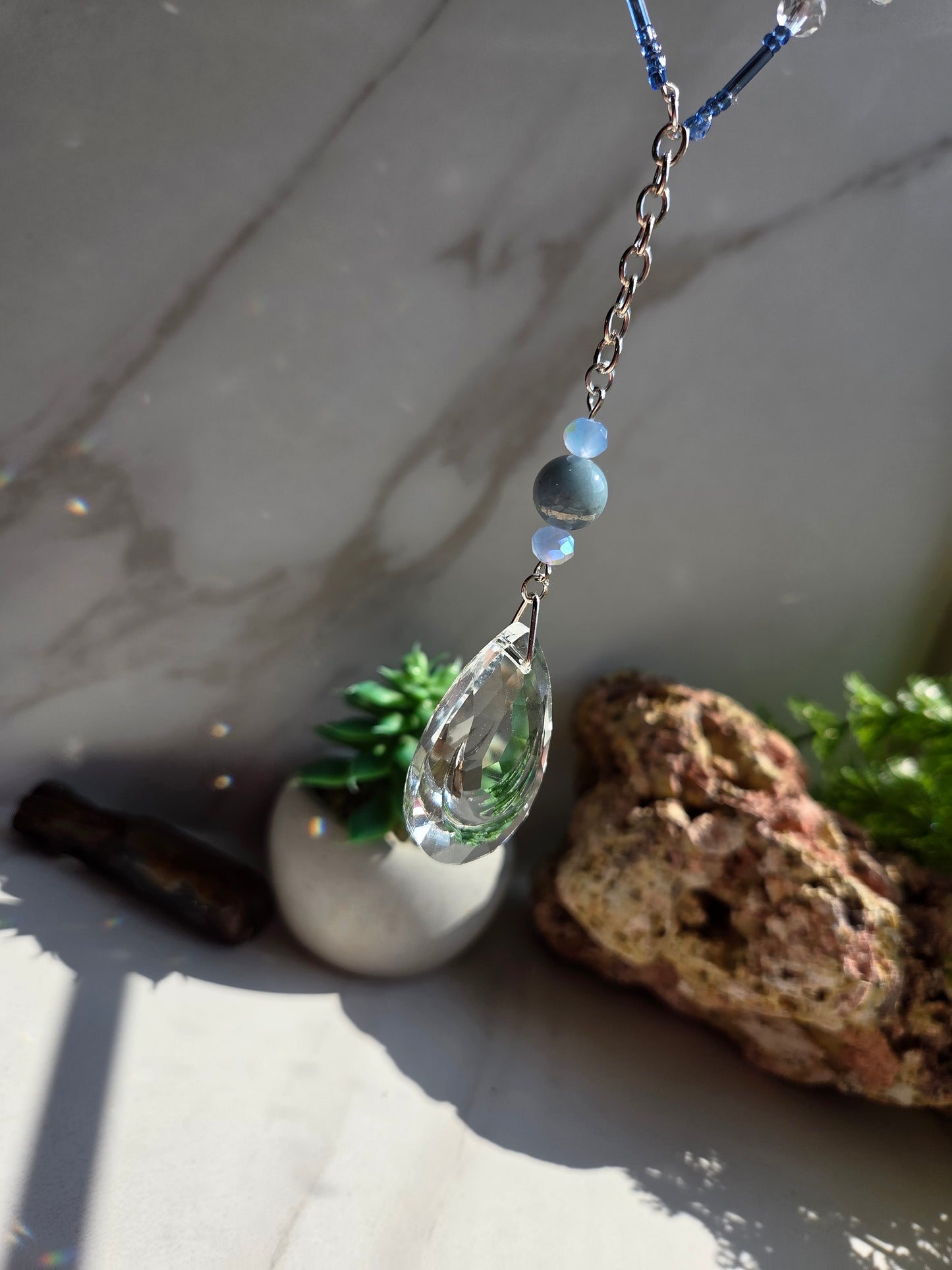 Morganite Spider Suncatcher 💙🕷